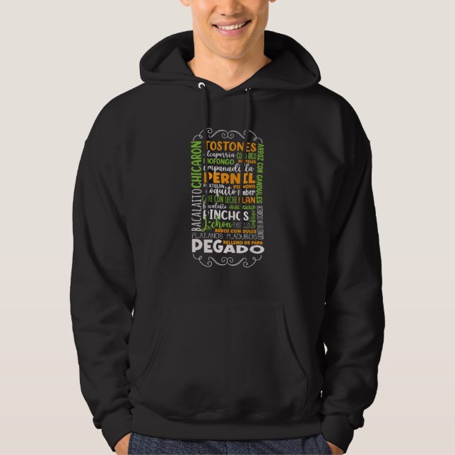 Tostones Alcapurria Mofongo Pernil Puerto Rico Foo Hoodie (Front)