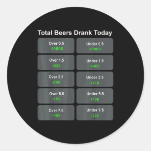 Total Beers Drank Today  Classic Round Sticker