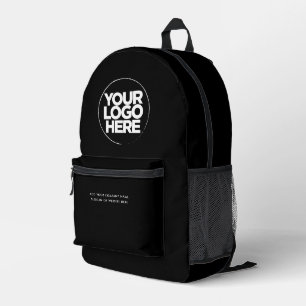 Total black   Personalised Corporate Logo and Text Printed Backpack