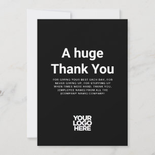 Total black Thank You Any Colour Appreciation Card