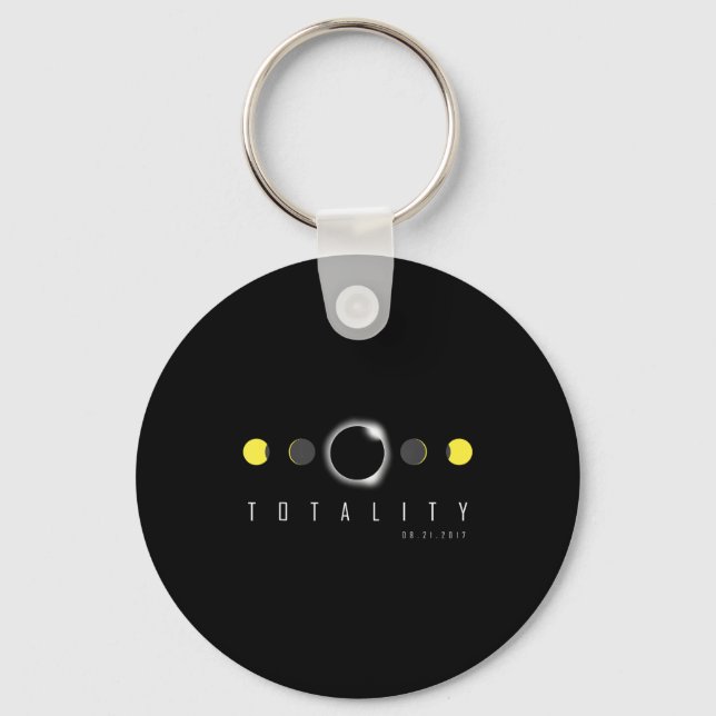 Total Eclipse 2017 Solar Eclipse Illustration Key Ring (Front)