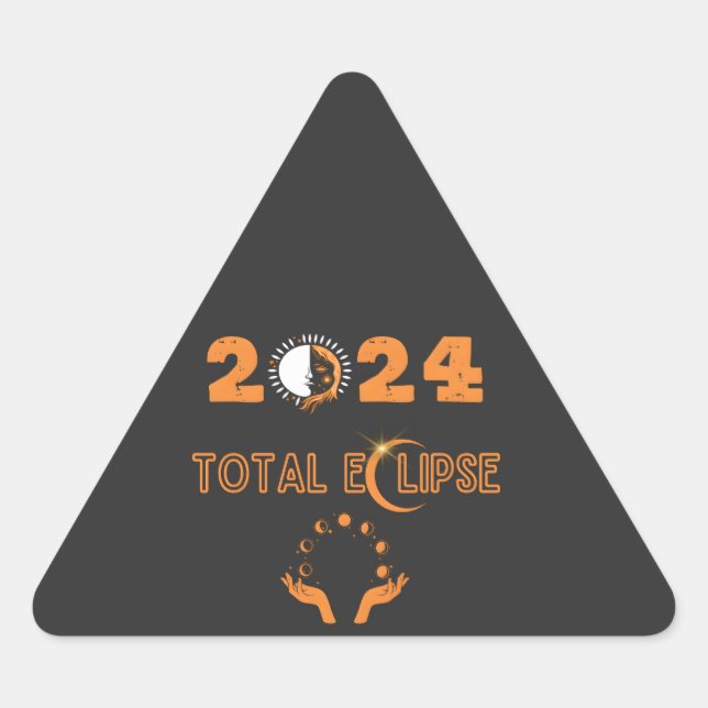 Total eclipse 2024 triangle sticker (Front)