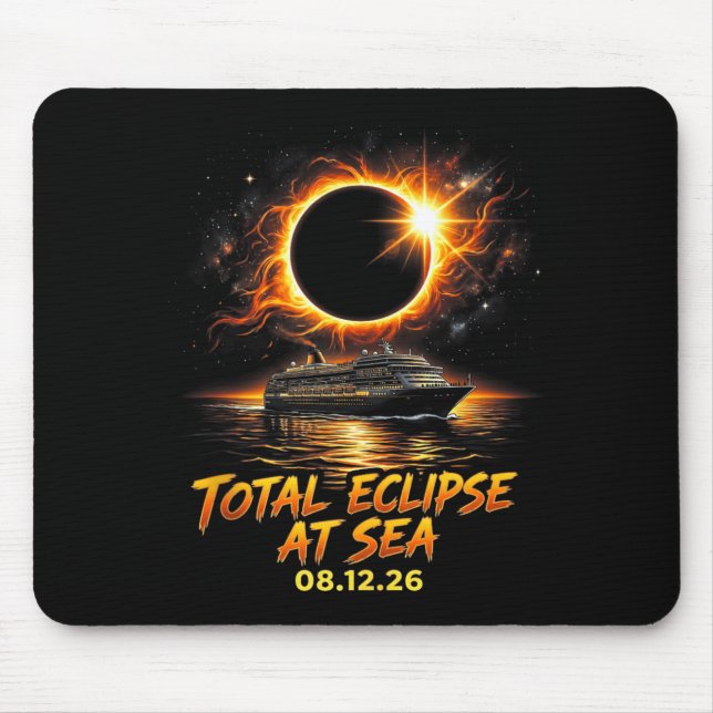 Total Eclipse At Sea 08 12 26 Solar Totality Mouse Pad (Front)