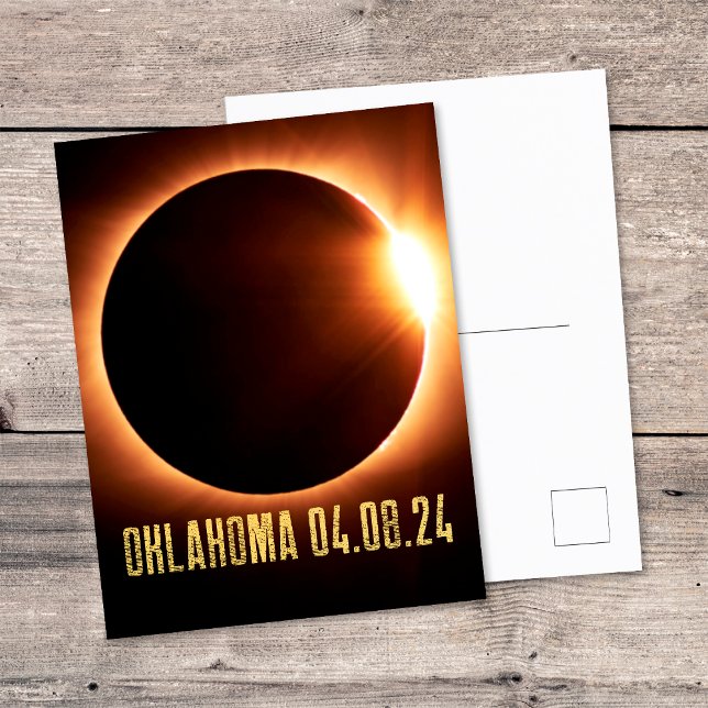Total Eclipse Oklahoma 2024 Totality Solar Eclipse Postcard (Front/Back)