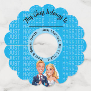 TOTAL editable doctor cartoon WEDDING party Wine Glass Tag