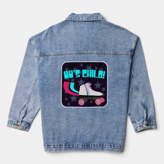 Total Eighties Child Fun Epic Flashback Skate Logo Denim Jacket (Back)