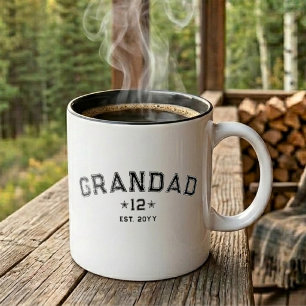 Total Grands Varsity Grandad Est Year Legacy Two-Tone Coffee Mug