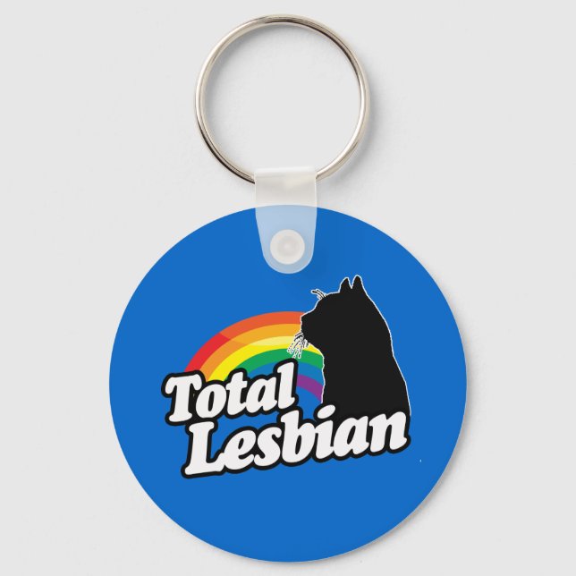 TOTAL LESBIAN CAT -.png Key Ring (Front)