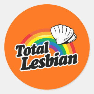 TOTAL LESBIAN CLAM - WHITE -.png Classic Round Sticker