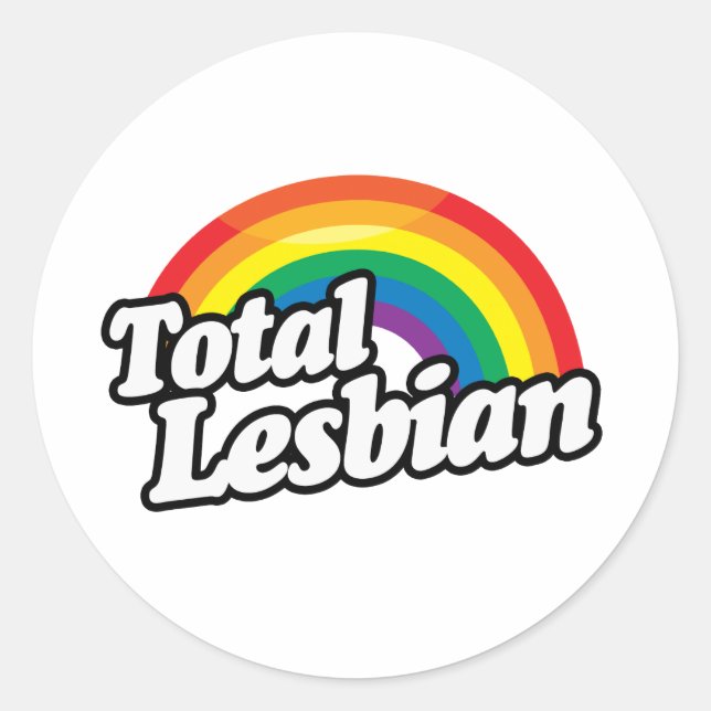 TOTAL LESBIAN CLASSIC ROUND STICKER (Front)