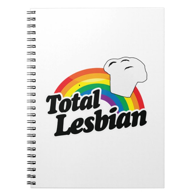 TOTAL LESBIAN MUFFIN - WHITE -.png Spiral Notebook (Front)