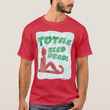 Total Sled Head Funny Holiday Logo Slogan