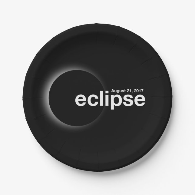 Total Solar 2017 Eclipse Paper Plate (Front)