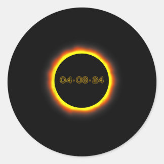 Total Solar Eclipse 04.08.2024 Totality 1 Classic Round Sticker