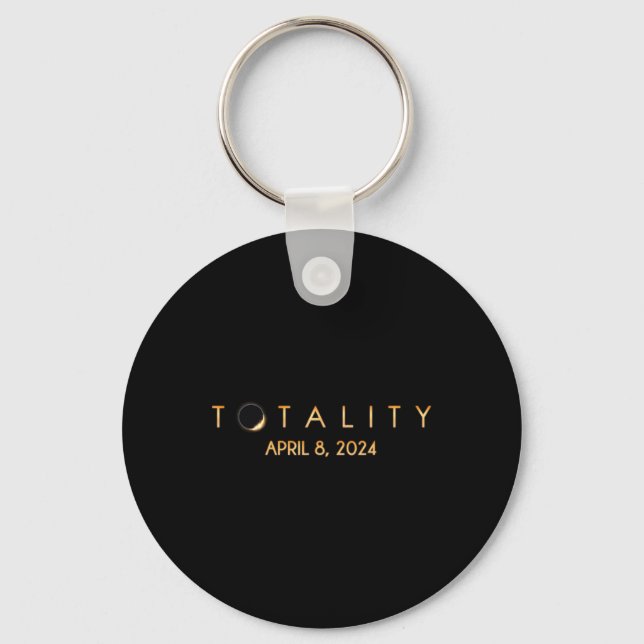 Total Solar Eclipse 04 08 2024 Totality  Key Ring (Front)