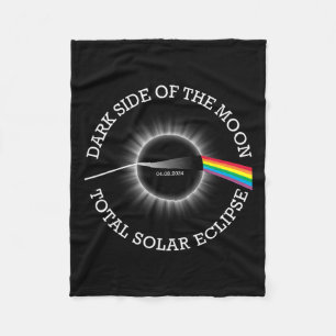Total Solar Eclipse 04 08 24 Rainbow Totality Dark Fleece Blanket