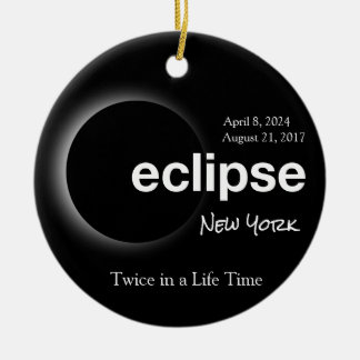 Total Solar Eclipse 2017 2024 New York Ceramic Tree Decoration