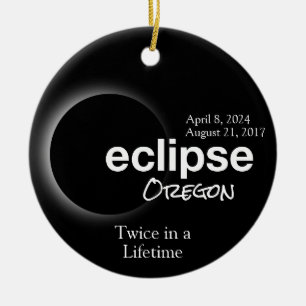 Total Solar Eclipse 2017 2024 - Oregon Ceramic Tree Decoration