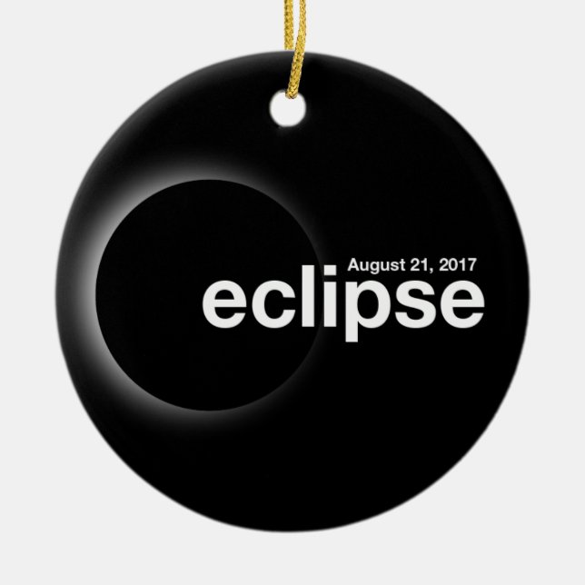 Total Solar Eclipse 2017 Ceramic Tree Decoration (Front)