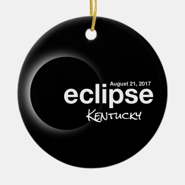Total Solar Eclipse 2017 - Kentucky Ceramic Tree Decoration (Front)