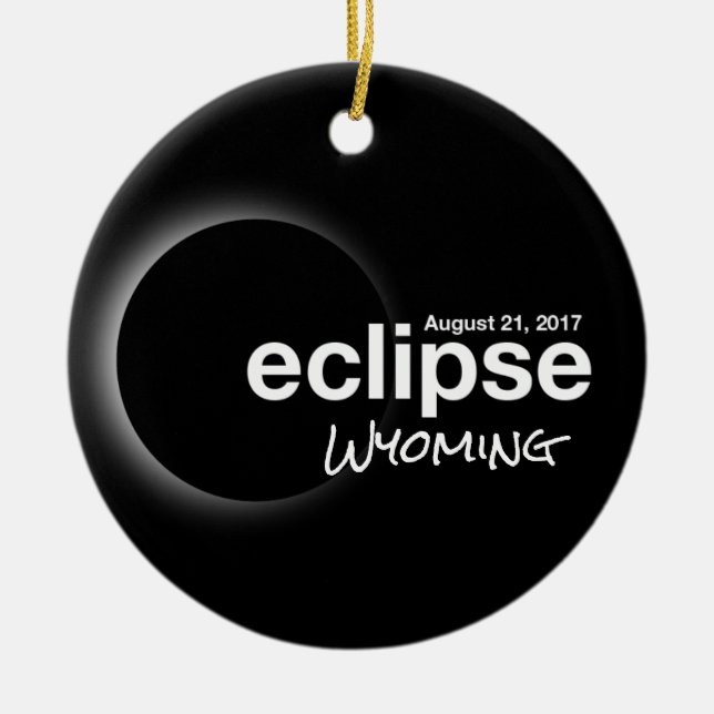 Total Solar Eclipse 2017 - Wyoming Ceramic Tree Decoration (Front)