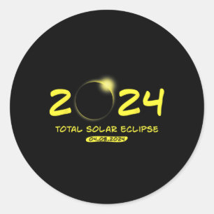 Total Solar Eclipse 2024 04.08.24 Classic Round Sticker