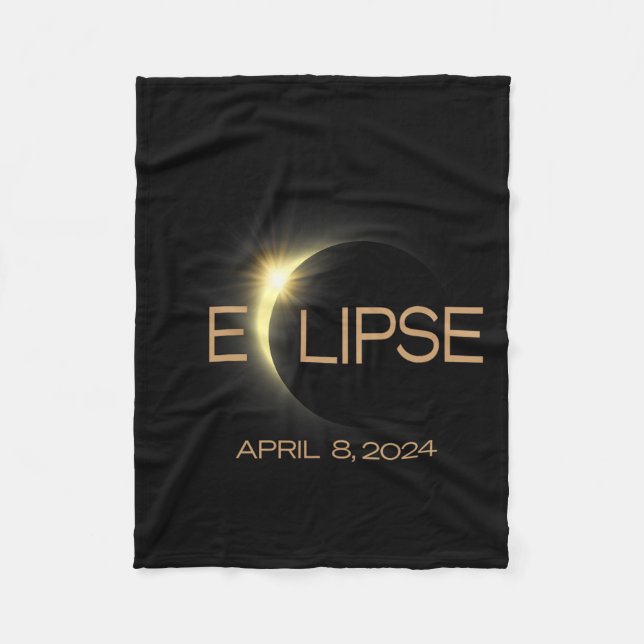 Total Solar Eclipse 2024 America  Fleece Blanket (Front)