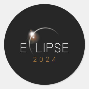 Total Solar Eclipse 2024 America Totality April 8  Classic Round Sticker