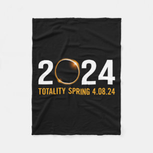 Total Solar Eclipse 2024 April 8 America Totality Fleece Blanket