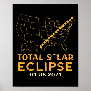 Total Solar Eclipse 2024 April 8 Men Women Kids  Poster