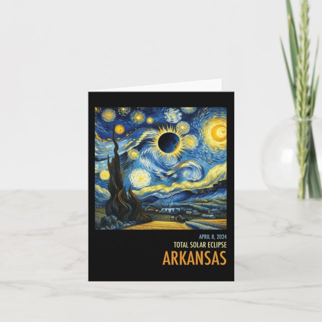 Total Solar Eclipse 2024 Arkansas  Card (Front)