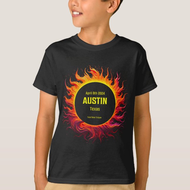 Total Solar Eclipse 2024 Austin Texas  T-Shirt (Front)