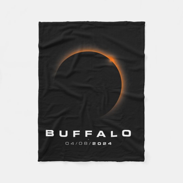Total Solar Eclipse 2024 - Buffalo Solar Eclipse  Fleece Blanket (Front)