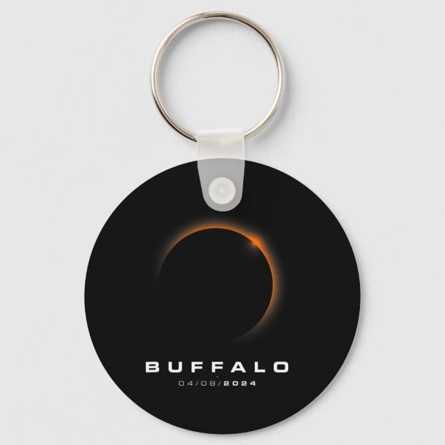 Total Solar Eclipse 2024 - Buffalo Solar Eclipse  Key Ring (Front)