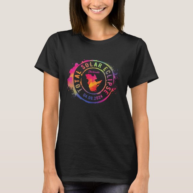 Total Solar Eclipse 2024 Canada Quebec Sherbrooke  T-Shirt (Front)