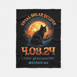 Total Solar Eclipse 2024 Cape Girardeau Missouri Fleece Blanket