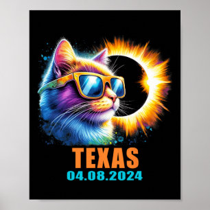 Total Solar Eclipse 2024 Cat Solar Eclipse Gles Poster