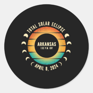 Total Solar Eclipse 2024  Classic Round Sticker