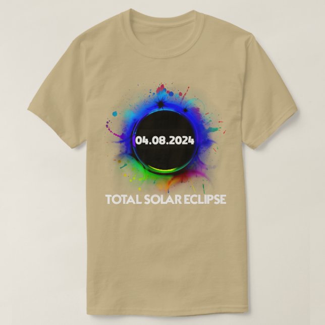 Total Solar Eclipse 2024 Colourful Totality  T-Shirt (Design Front)