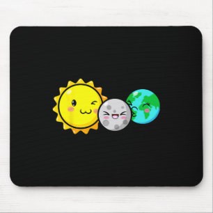 Total Solar Eclipse 2024 Cute Kawaii Fun Astronomy Mouse Pad
