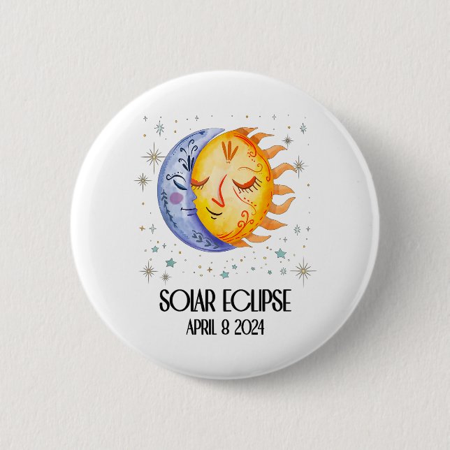 Total Solar Eclipse 2024 Cute Solar Eclipse Kids  6 Cm Round Badge (Front)