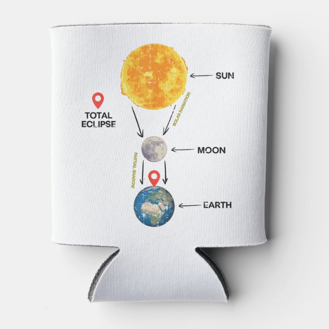 Total Solar Eclipse 2024 Cute Solar Eclipse Kids T Can Cooler (Front)
