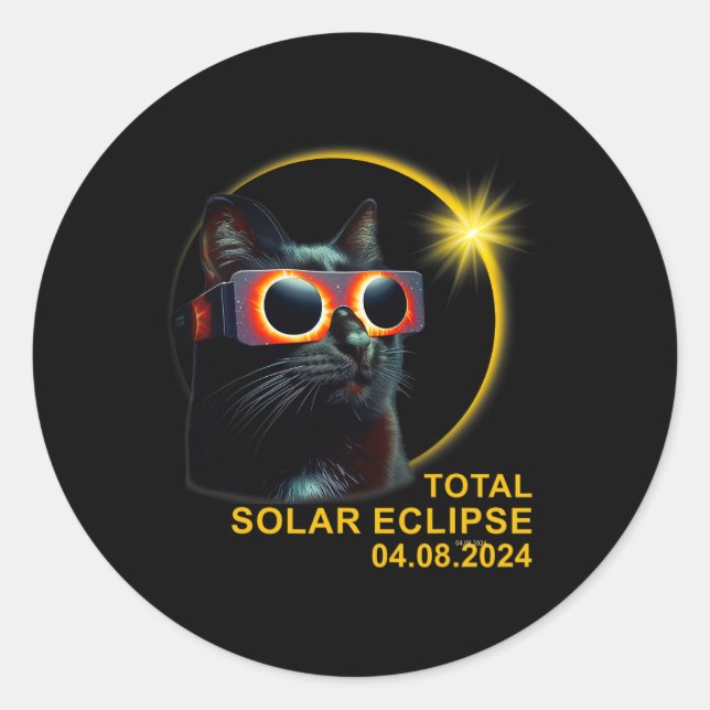 Total Solar Eclipse 2024 Cute Solar Eclipse Kids T Classic Round Sticker (Front)