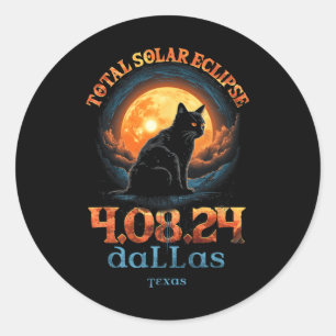 Total Solar Eclipse 2024 Dallas Texas Classic Round Sticker
