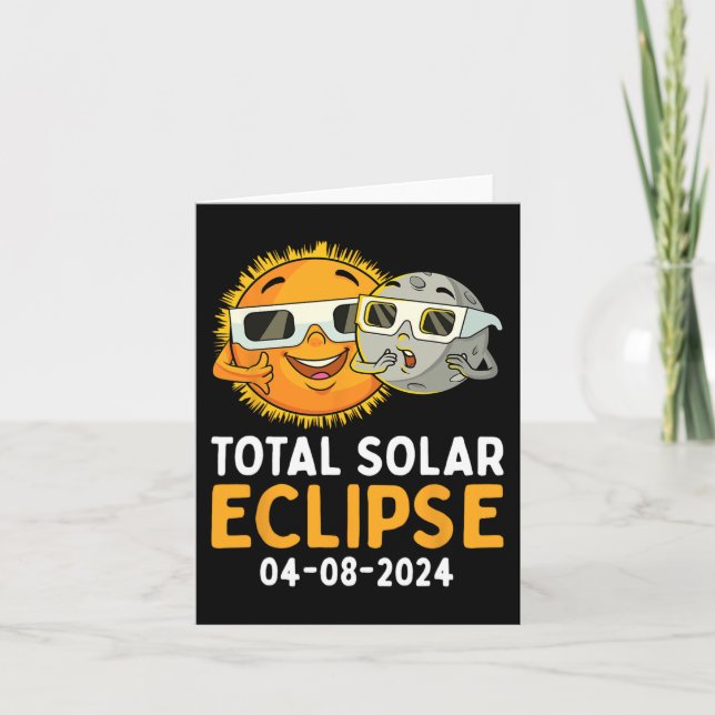Total Solar Eclipse 2024 Glasses Fun Sun Moon Kids Card (Front)