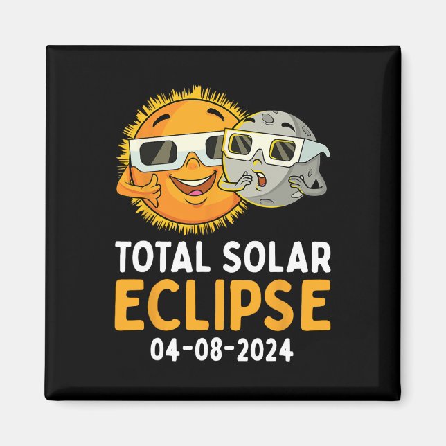 Total Solar Eclipse 2024 Glasses Fun Sun Moon Kids Magnet (Front)