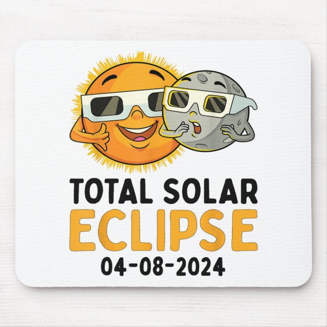 Total Solar Eclipse 2024 Glasses Funny Sun Moon Ki Mouse Pad (Front)