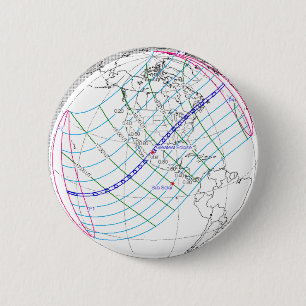 Total Solar Eclipse 2024 Global Path 6 Cm Round Badge