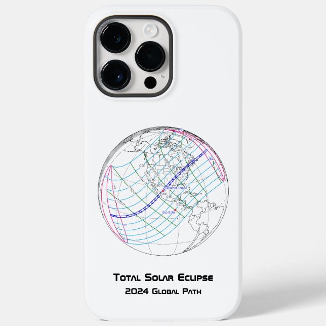 Total Solar Eclipse 2024 Global Path Case-Mate iPhone Case (Back)