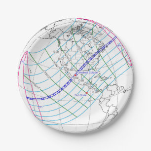 Total Solar Eclipse 2024 Global Path Paper Plate
